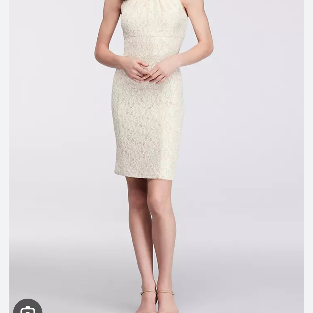 Cream Lace Halter Midi Dress